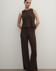 NUDE LUCY | ZOSIA KNIT PANT - CHOCOLATE