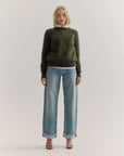 WORLD OF NOMADS | ADELE CREW NECK KNIT - MOSS