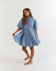 LA BOHEME GIRLS | PEYTON MINI DRESS - DENIM HEARTS