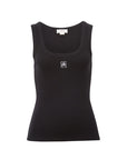CERES LIFE | ZOE CONTOUR RIB SCOOP TANK - BLACK
