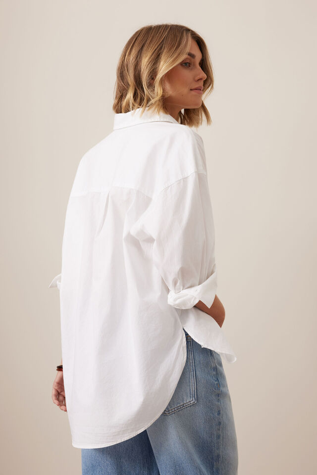 CERES LIFE | PETA OVERSIZED SHIRT - WHITE ORGANIC COTTON