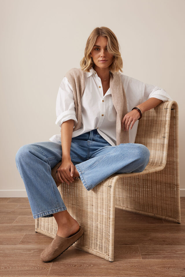 CERES LIFE | PETA OVERSIZED SHIRT - WHITE ORGANIC COTTON