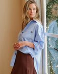 CERES LIFE | PETA OVERSIZED SHIRT - SKY BLUE