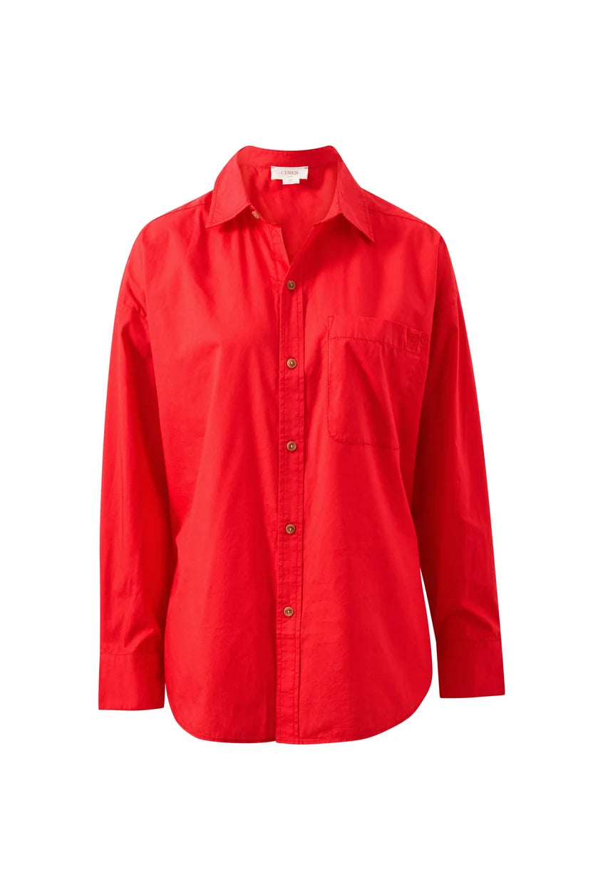 CERES LIFE | PETA OVERSIZED SHIRT - HERITAGE RED