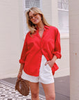 CERES LIFE | PETA OVERSIZED SHIRT - HERITAGE RED