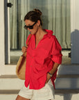 CERES LIFE | PETA OVERSIZED SHIRT - HERITAGE RED