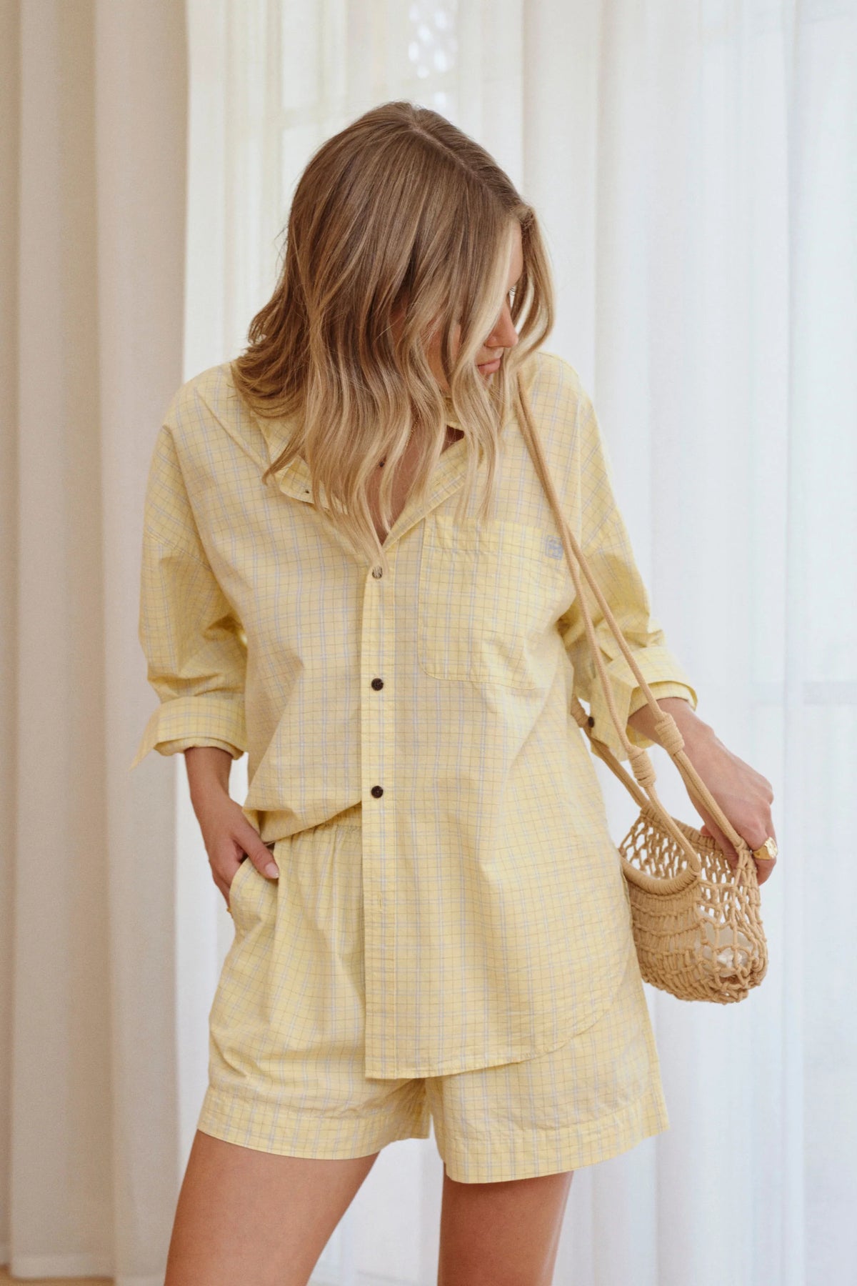 CERES LIFE | PETA OVERSIZED SHIRT - FADED SUN CHECK