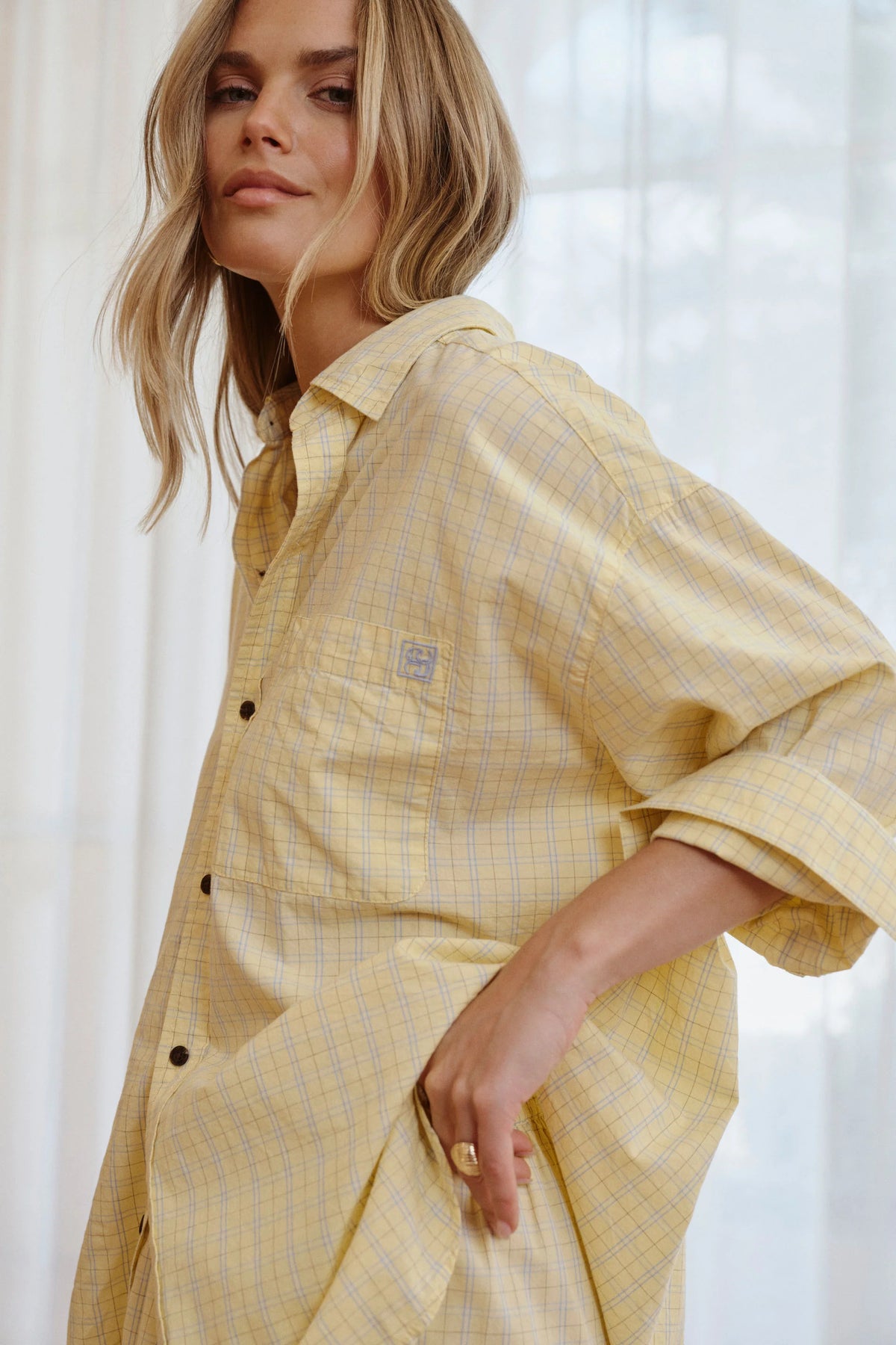 CERES LIFE | PETA OVERSIZED SHIRT - FADED SUN CHECK