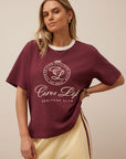 CERES LIFE | STEVIE SLOUCHY TEE - WASHED BURGUNDY