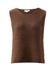 CERES LIFE | MARGOT MESH KNIT TANK - CHOCOLATE