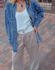 CERES LIFE | BOBBI SIDE POCKET DENIM SHACKET - INDIGO