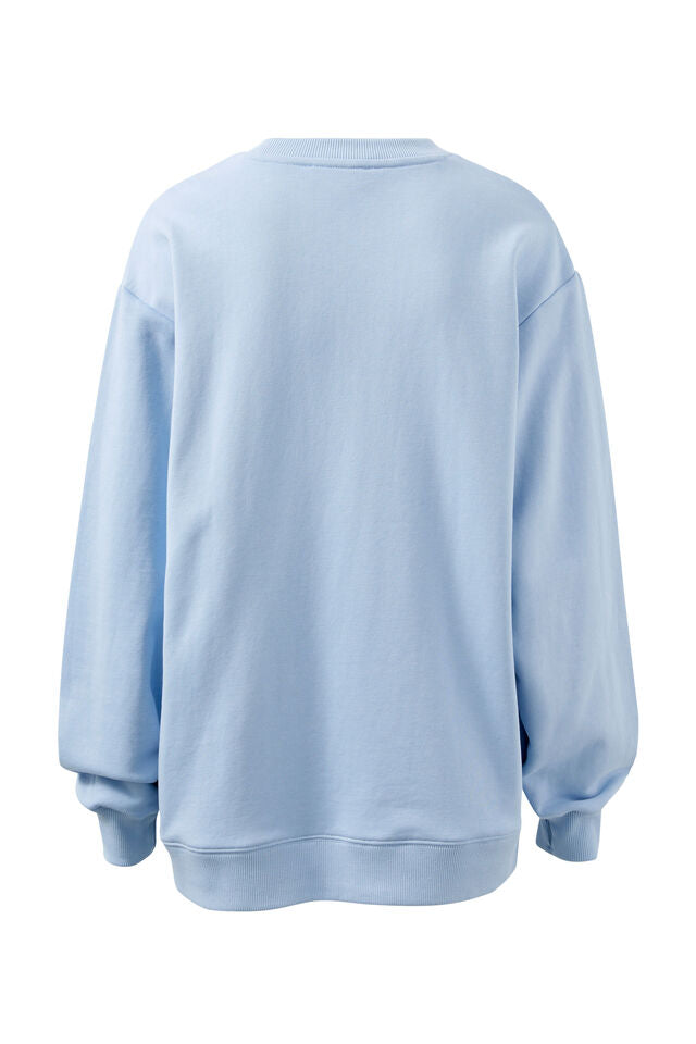 CERES LIFE | OVERSIZED SLOUCHY CREW - CHALK BLUE