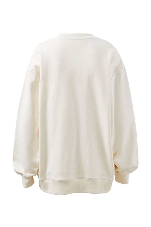 CERES LIFE | ISLA OVERSIZED SLOUCHY CREW - WINTER WHITE