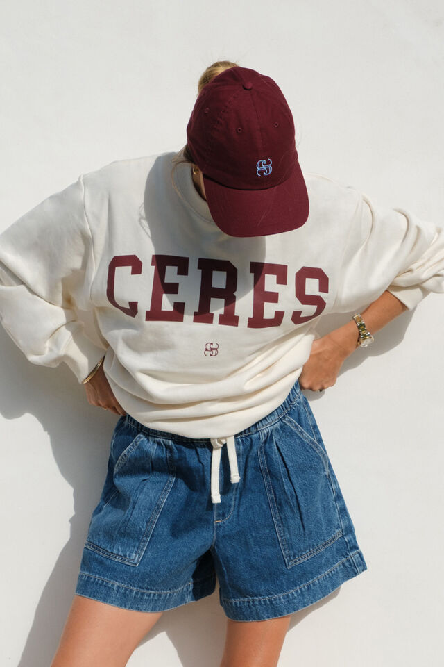 CERES LIFE | ISLA OVERSIZED SLOUCHY CREW - WINTER WHITE