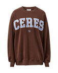 CERES LIFE | ISLA OVERSIZED SLOUCHY CREW - BRUNETTE BROWN