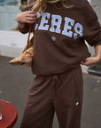 CERES LIFE | ISLA OVERSIZED SLOUCHY CREW - BRUNETTE BROWN