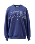 CERES LIFE | ISLA OVERSIZED SLOUCHY CREW - WASHED NAVY / WHITE