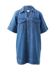 CERES LIFE |  RELAXED SHIRT DRESS - FRESH INDIGO