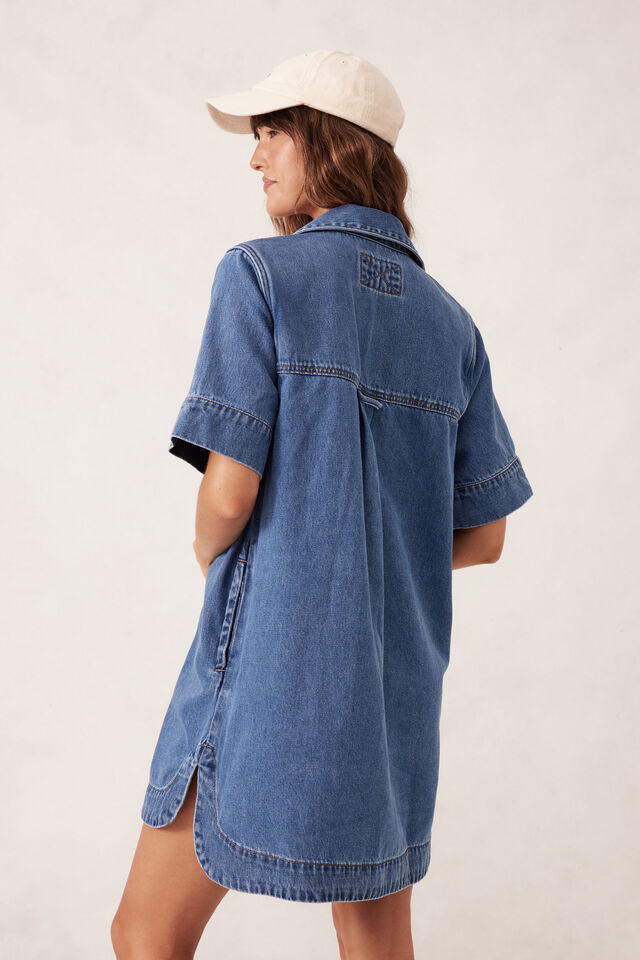 CERES LIFE |  RELAXED SHIRT DRESS - FRESH INDIGO
