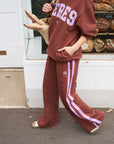 CERES LIFE | GIGI WIDE LEG TERRY TRACKPANT - BURNT TOFFEE