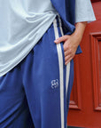 CERES LIFE | GIGI WIDE LEG TERRY TRACKPANT - WASHED NAVY
