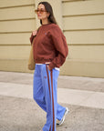 CERES LIFE | GIGI WIDE LEG TRACKPANT - VINTAGE BLUE
