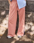 CERES LIFE | GIGI WIDE LEG TRACKPANT - PINK CLAY