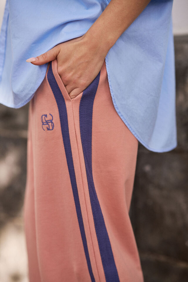 CERES LIFE | GIGI WIDE LEG TRACKPANT - PINK CLAY