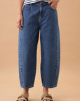 CERES LIFE | MAGGIE TAPERED BARREL JEAN - FRESH INDIGO