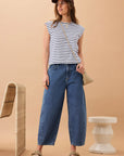 CERES LIFE | MAGGIE TAPERED BARREL JEAN - FRESH INDIGO