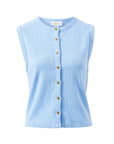 CERES LIFE | LYLA BUTTON THROUGH RIB TANK - SKY BLUE