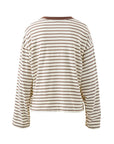 CERES LIFE | BEAU LONG SLEEVE SLOUCHY TEE - MILK/BROWN STRIPE