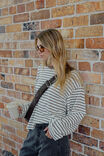 CERES LIFE | BEAU LONG SLEEVE SLOUCHY TEE - MILK/BROWN STRIPE
