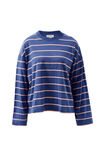 CERES LIFE | BEAU LONG SLEEVE SLOUCHY TEE - NAVY / PINK CLAY