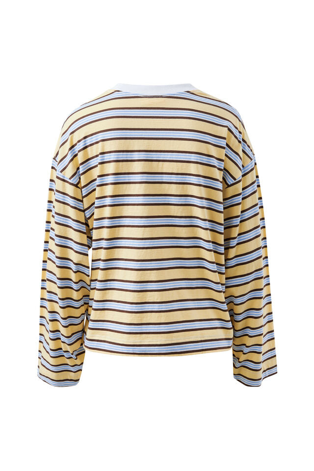 CERES LIFE | BEAU LONG SLEEVE SLOUCHY TEE - BUTTER BRUNETTE