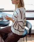 CERES LIFE | LILA KNIT CREW - ECRU STRIPE