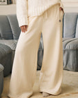 CERES LIFE | IVY WIDE LEG TRACKPANT - MARSHMELLOW