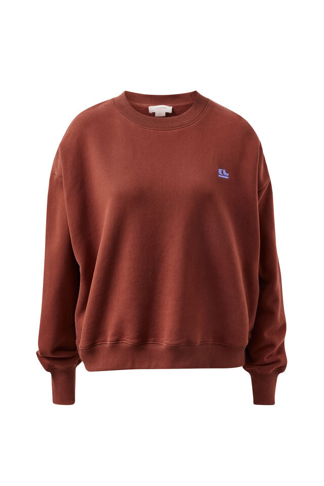 CERES LIFE | QUINN SLOUCHY CREW - BURNT TOFFEE