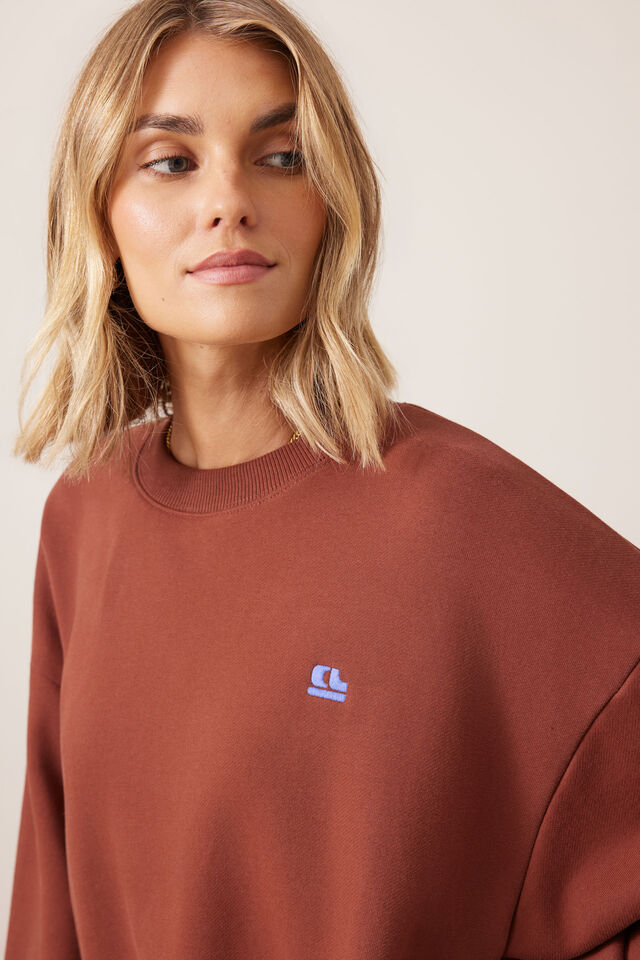 CERES LIFE | QUINN SLOUCHY CREW - BURNT TOFFEE