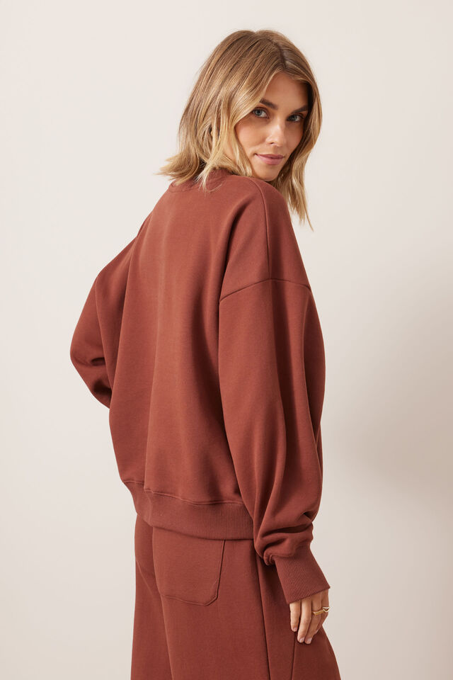 CERES LIFE | QUINN SLOUCHY CREW - BURNT TOFFEE