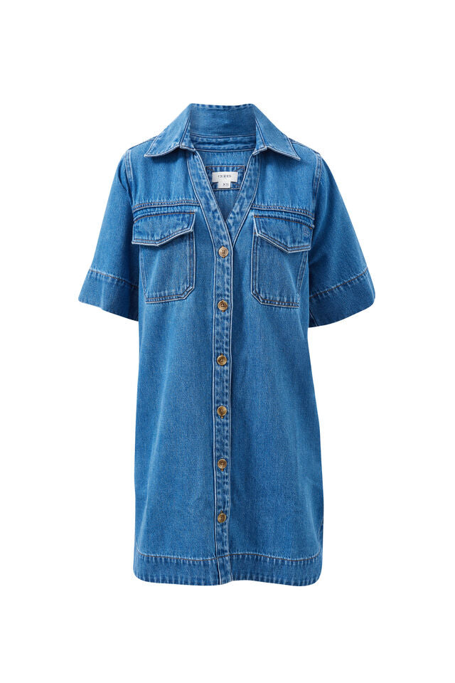 CERES LIFE | BONNIE RELAXED SHIRT DRESS - FRESH INDIGO