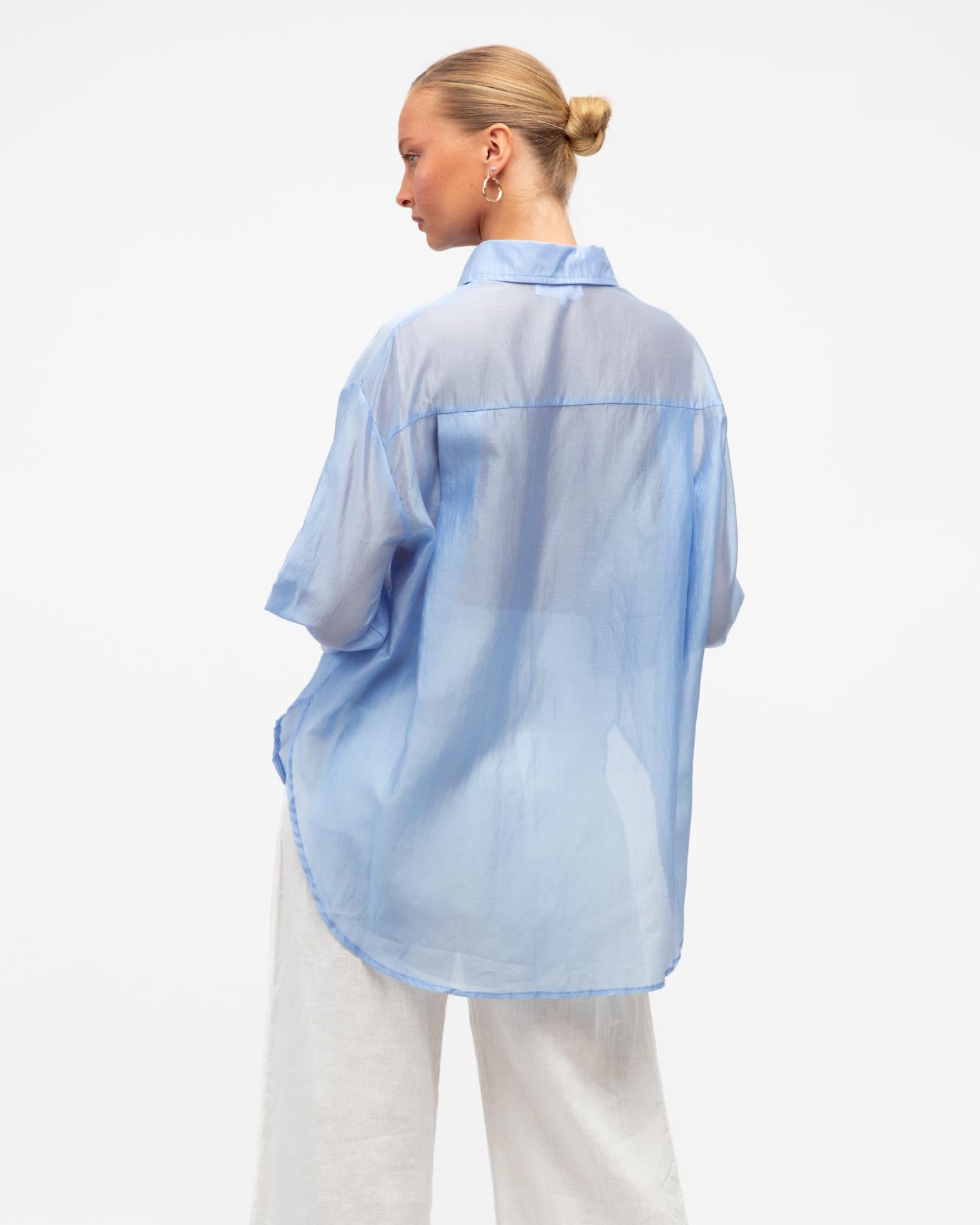 MINT | SHEER SHIRT - SKY BLUE