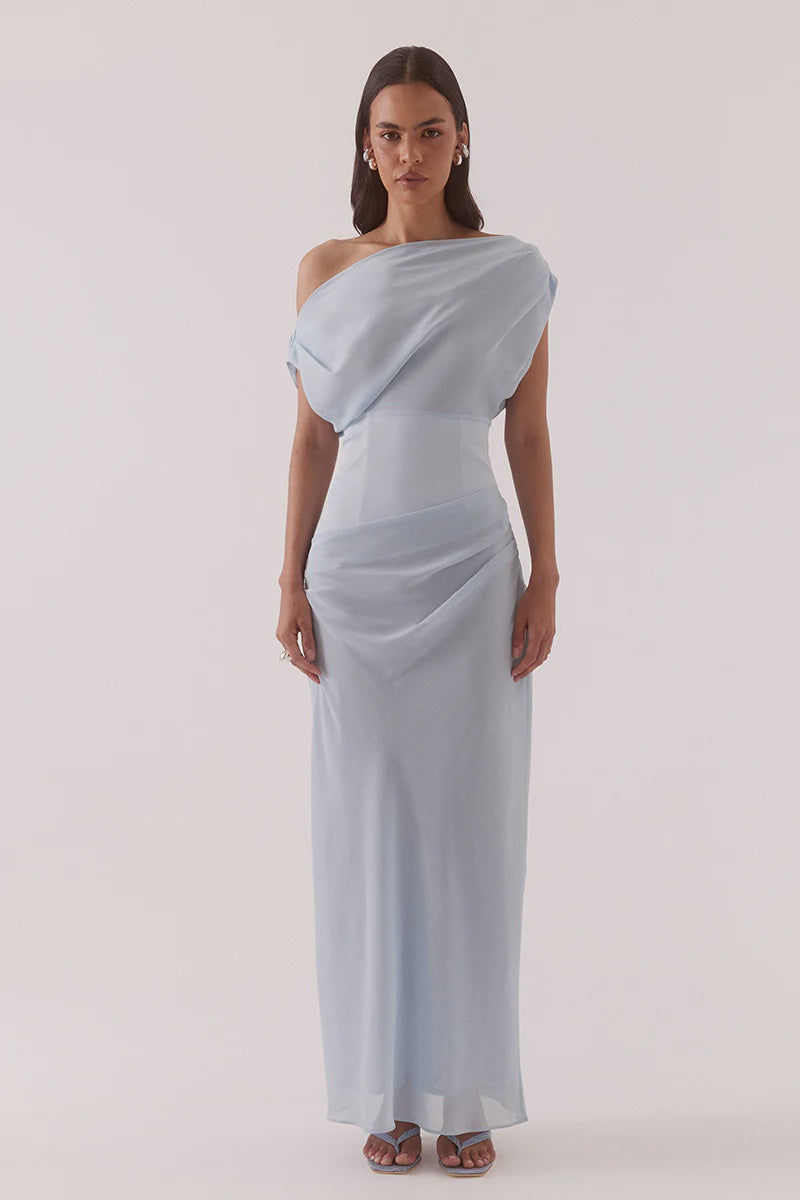 SOVERE | ADA OFF SHOULDER DRESS - WHISPER BLUE