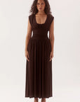 SOVERE | ZABELLE DRESS - DARK CHOCOLATE