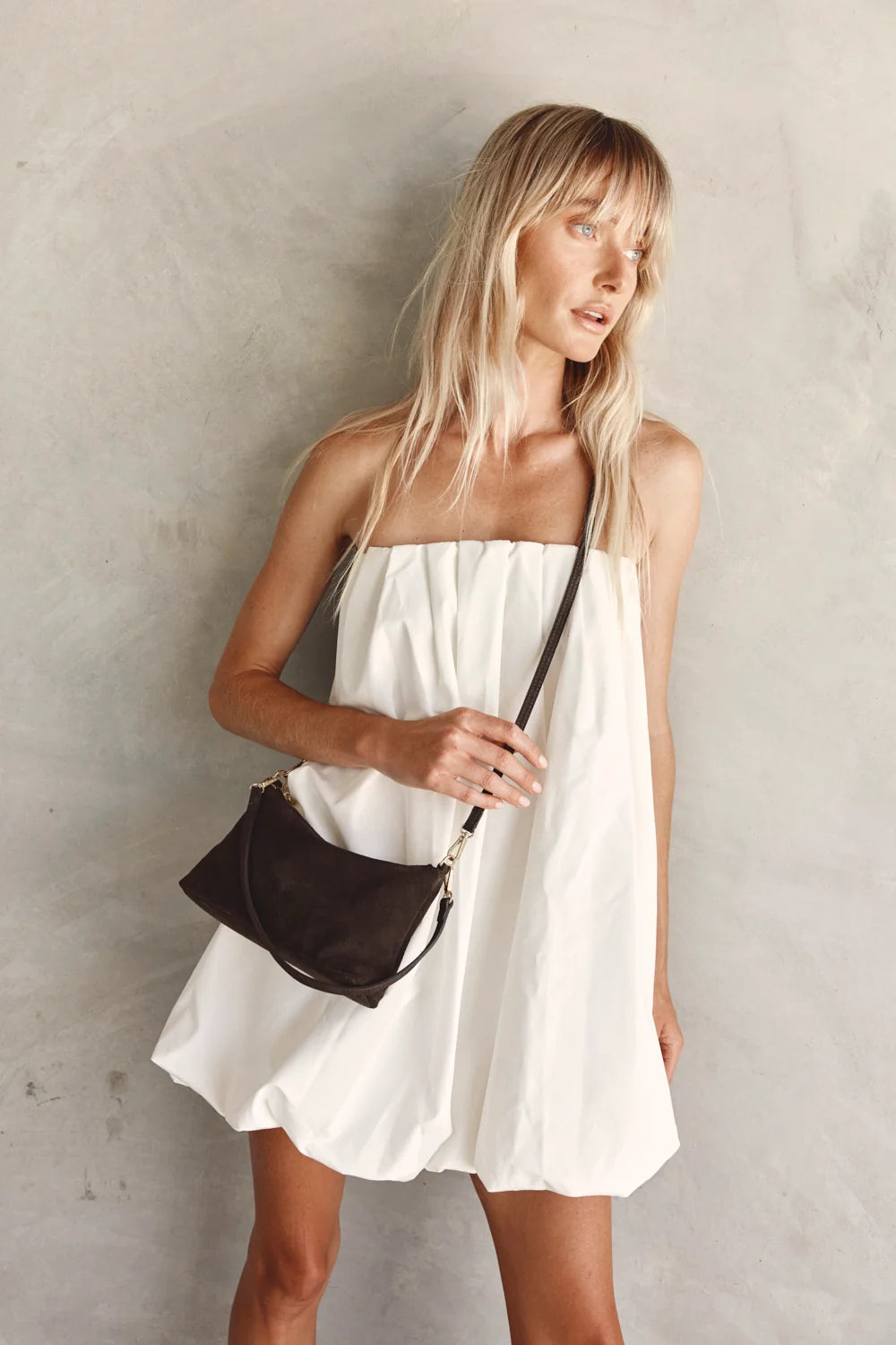 VESTIRSI | ASHLEY SUEDE CROSSBODY - DARK CHOC
