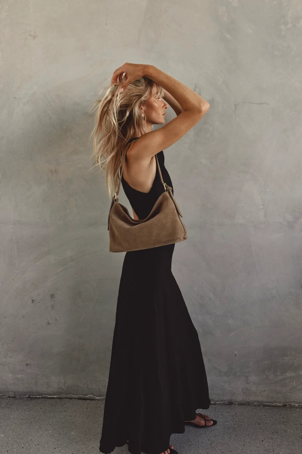 VESTIRSI | EDEN BROWN SUEDE SHOULDER BAG