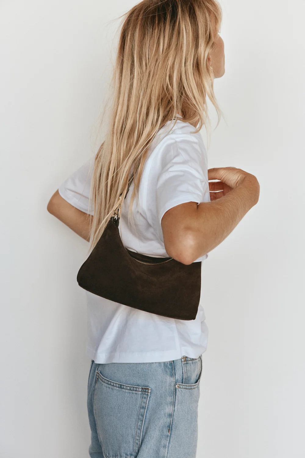 VESTIRSI | ASHLEY SUEDE CROSSBODY - DARK CHOC