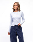 MINT | SITA LONG SLEEVE TEE - BABY BLUE