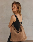 VESTIRSI | SAVANNAH BROWN SUEDE HOBO BAG