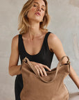 VESTIRSI | SAVANNAH BROWN SUEDE HOBO BAG